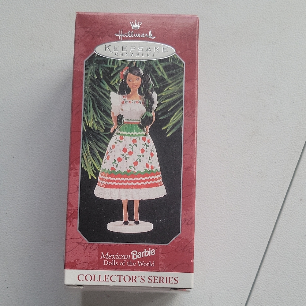 #1 Vintage 1998 Hallmark Keepsake Ornament - Mexican Barbie Doll Skirt